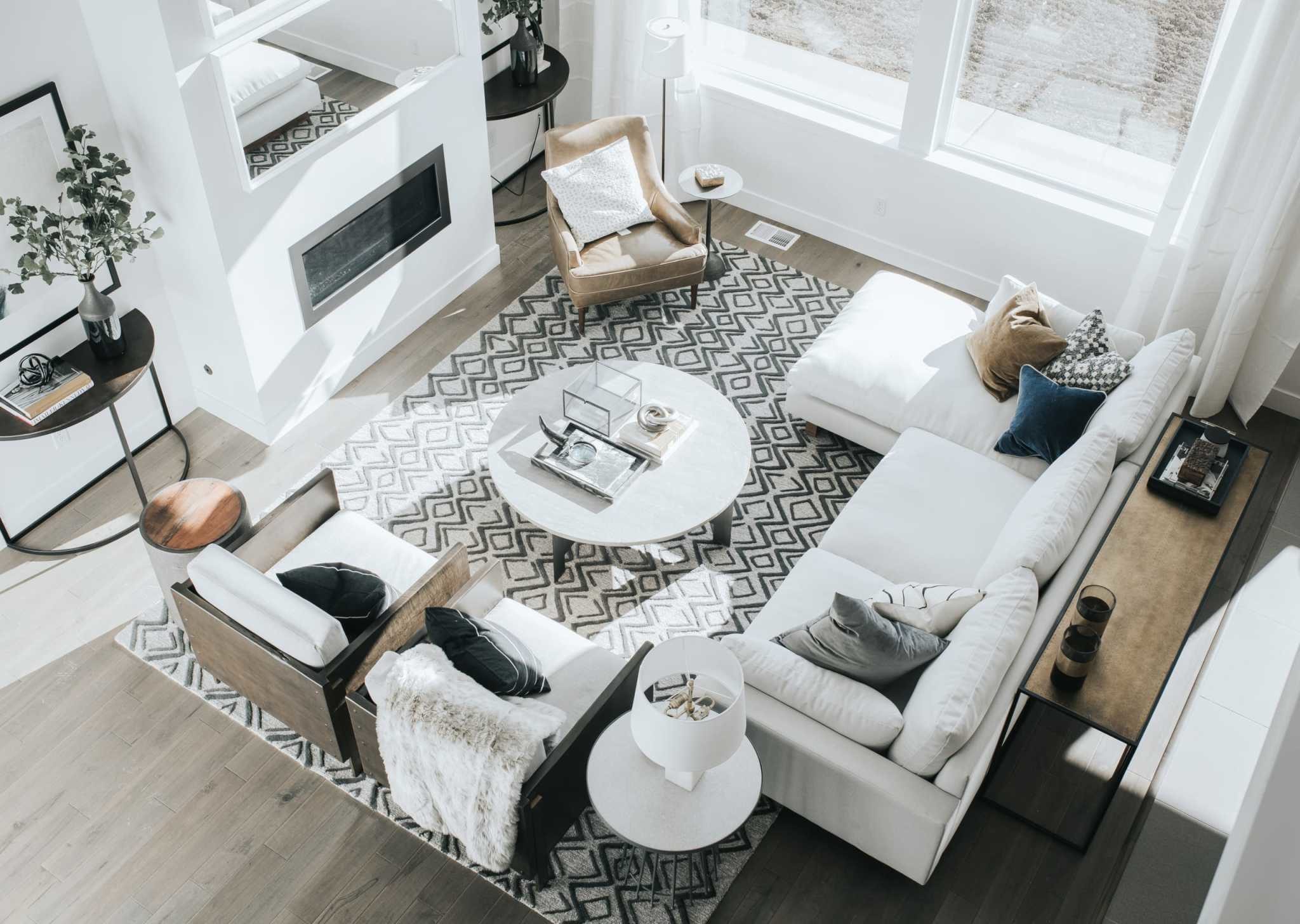 top view of open living room from EDGEhomes