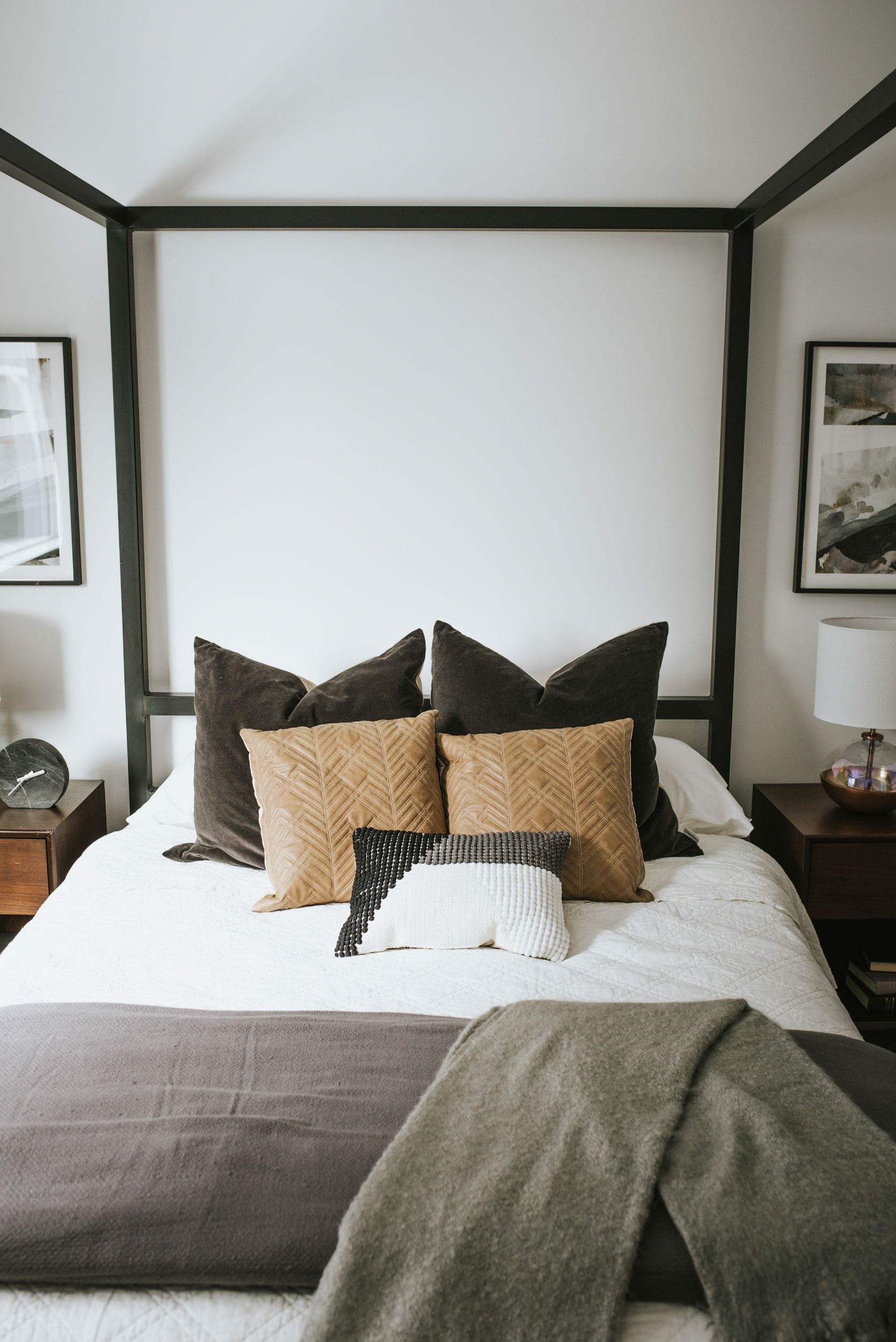 EDGEhomes bed made with decorative pillows