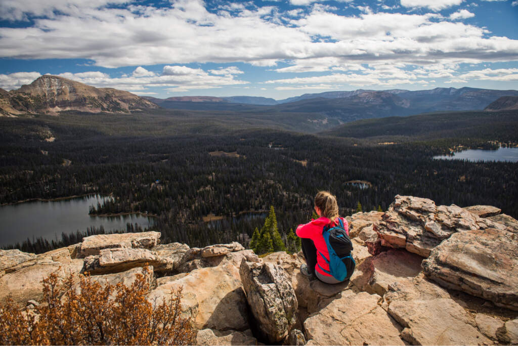 A woman in Uinta National Forest, one of the best things to see in Utah